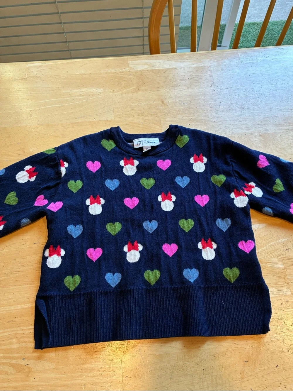 Baby Gap X Disney Minnie Mouse & Heart Crewneck Sweater Girls Size 5